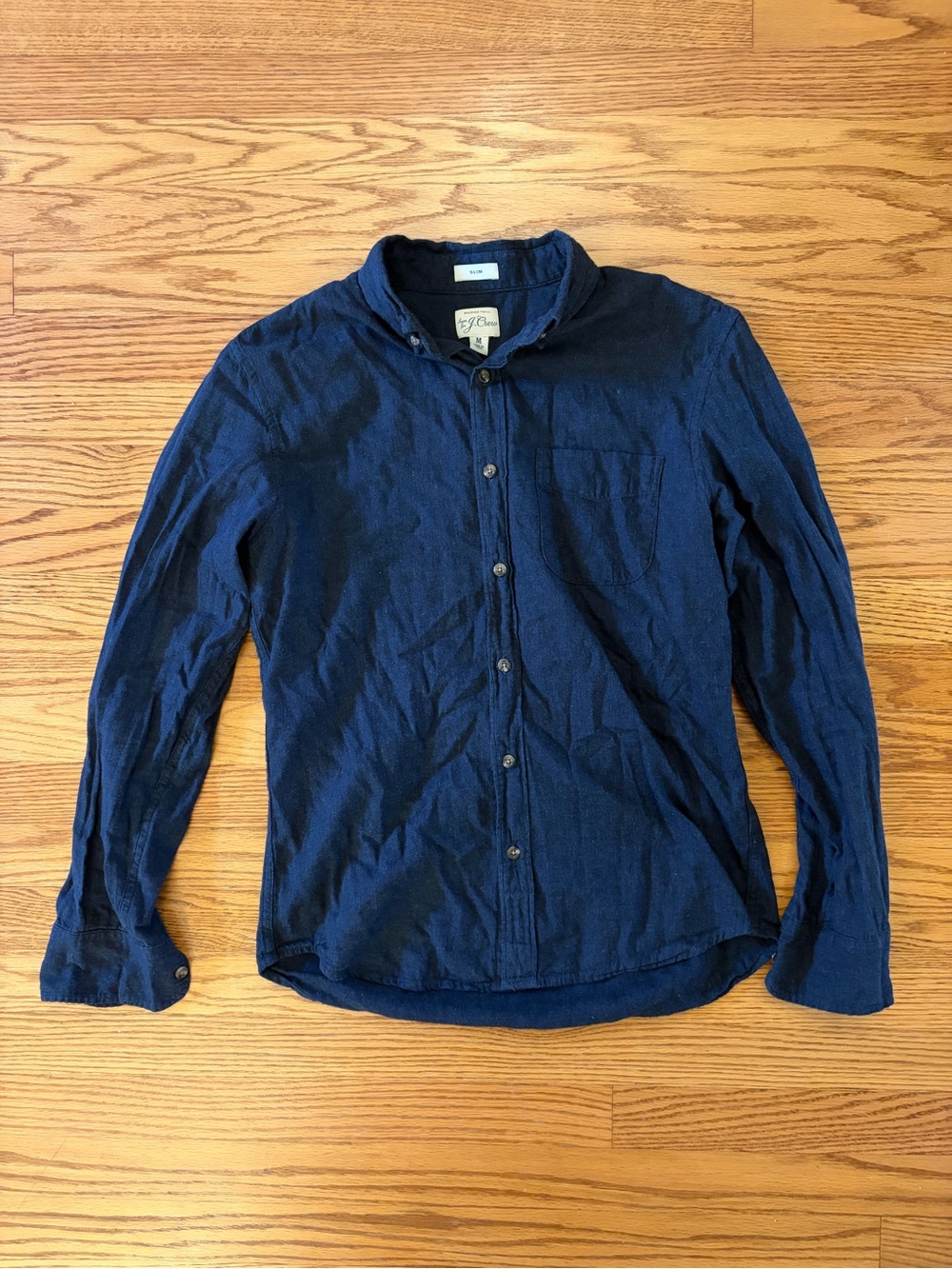 J Crew Blue Brushed Twill Button Down Shirt - M Slim